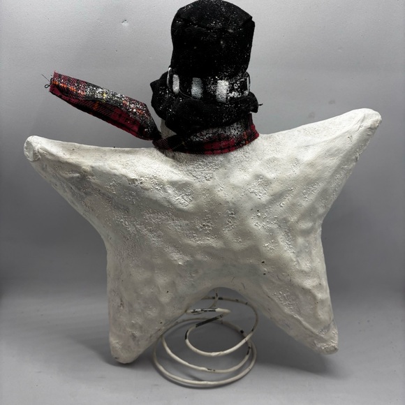 SALE-Christmas tree topper-Smowman-Star- paper mache/Primative/Farmhouse/Whim… - Picture 2 of 10